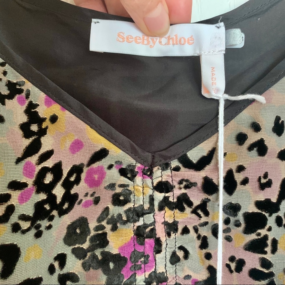 SOLD See by Chloe Paneled Devoré Silk Camisole - Picture 11 of 16